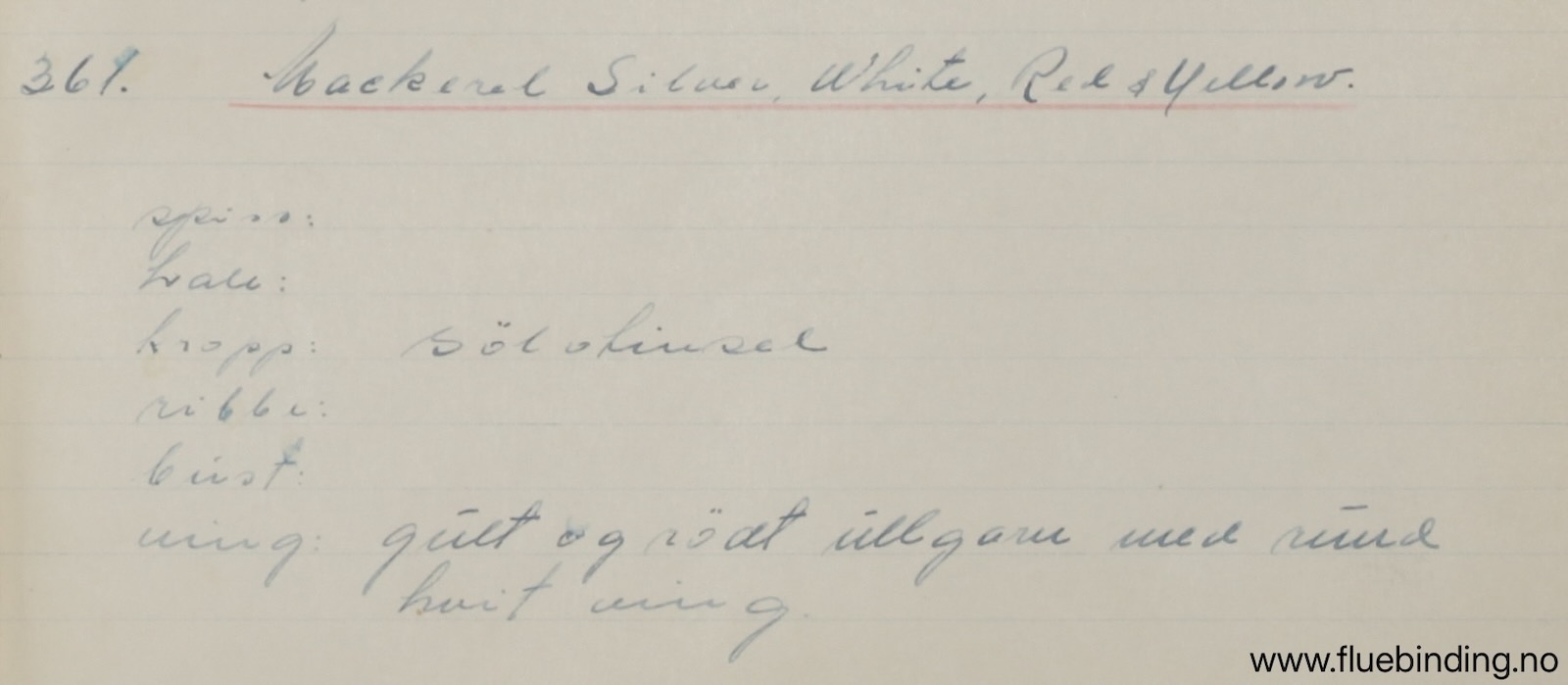 Mackerel Silver White Red Yellow